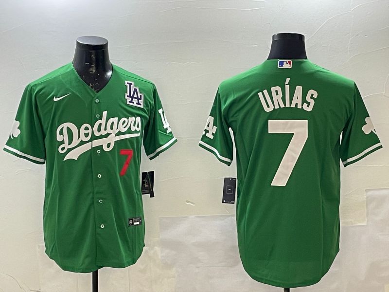 Men Los Angeles Dodgers 7 Urias Green Fashion 2025 Nike MLB Jersey style 5